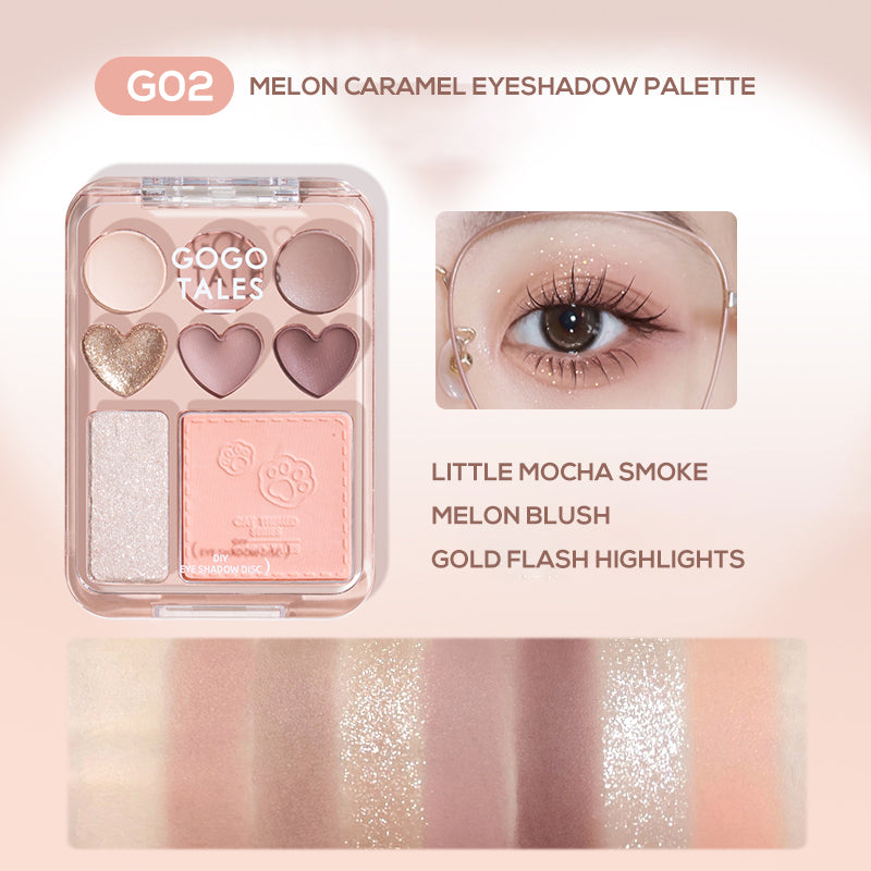gogotales  Heart eyeshadow tray blush highlight tray