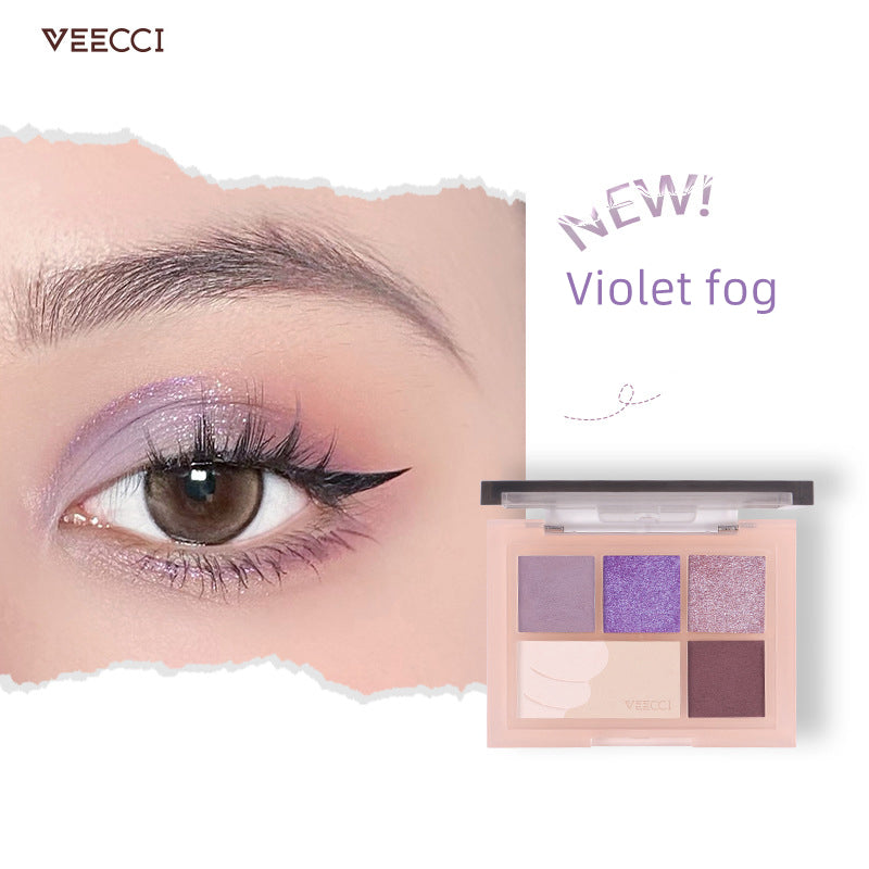 VEECCI Five-color eyeshadow palette/Pearlescent matte multicolor eyeshadow