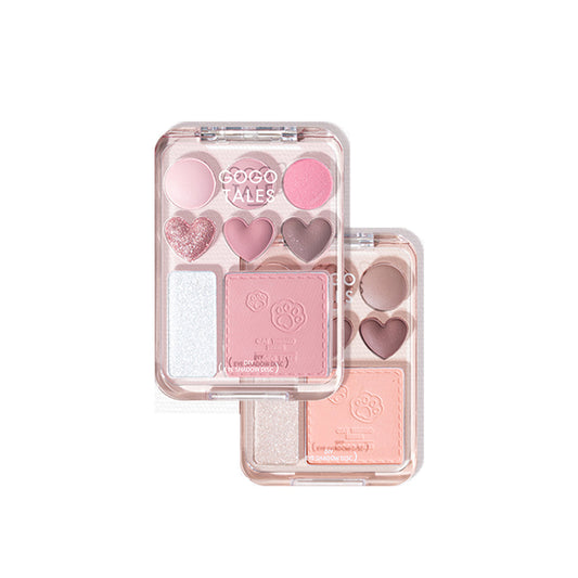 gogotales  Heart eyeshadow tray blush highlight tray